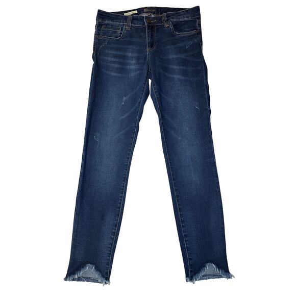 Kut from the Kloth Connie Ankle Skinny Jeans Womens Size 4 Blue Denim Distressed - Picture 1 of 7
